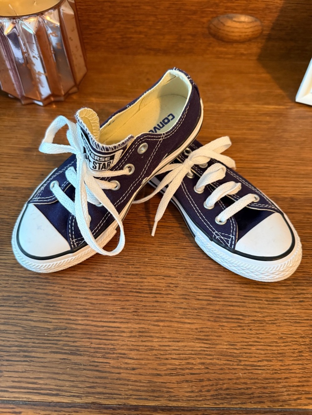 Converse Kids Low Top Sneakers - Navy with White